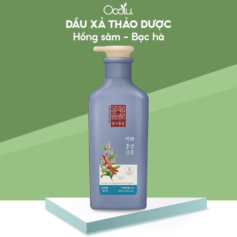 Dầu xả thảo dược Dong Ui Hong Sam Peppermint Hàn Quốc tinh chất bạc hà