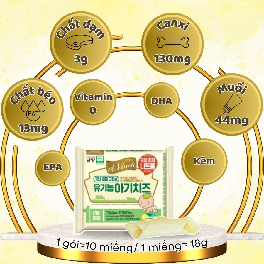 STEP 1 COMBO 2 GÓI PHÔ MAI HỮU CƠ TÁCH MUỐI NAMYANG DEVINCH Hàn Quốc cho bé từ 6 tháng