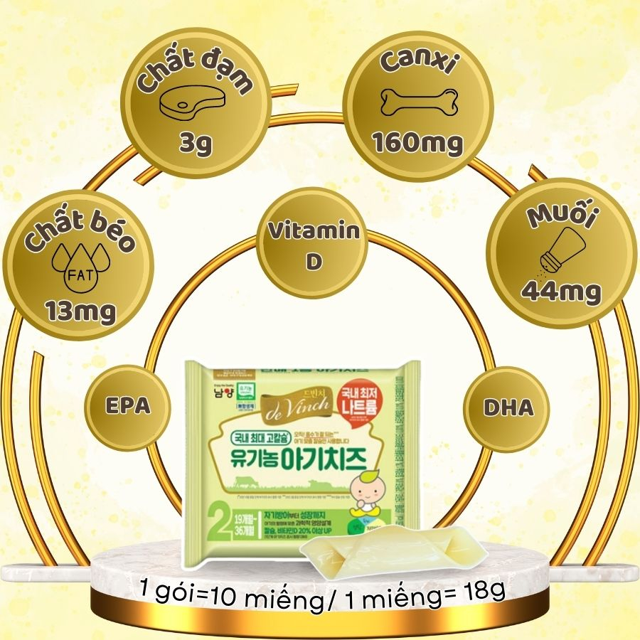 STEP 2 COMBO 2 GÓI PHÔ MAI HỮU CƠ TÁCH MUỐI NAMYANG DEVINCH Hàn Quốc cho bé từ 19-36 tháng