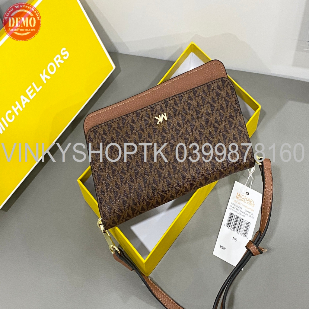 TÚI VÍ MK CẦM TAY KHOÁ ZIPPY ĐÔI FULLBOX PHỐI MÀU FULLBOX