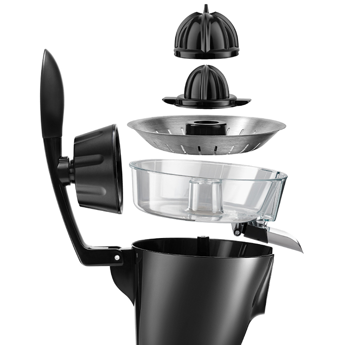 Máy Vắt Cam Cao Cấp Lock Lock 85W EJJ256BLK Kết Hợp Tay Ép - Hàng Chính Hãng