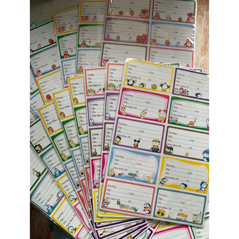 Nhãn vở dán sách vở ghi tên