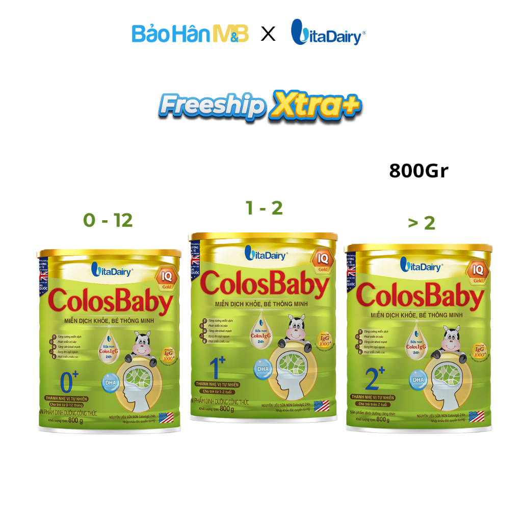 Sữa Bột COLOSBABY IQ Gold 0+ 1+ 2+ 800g [ Date Mới Nhất ] [ Có Quét Mã Tích Xu ]