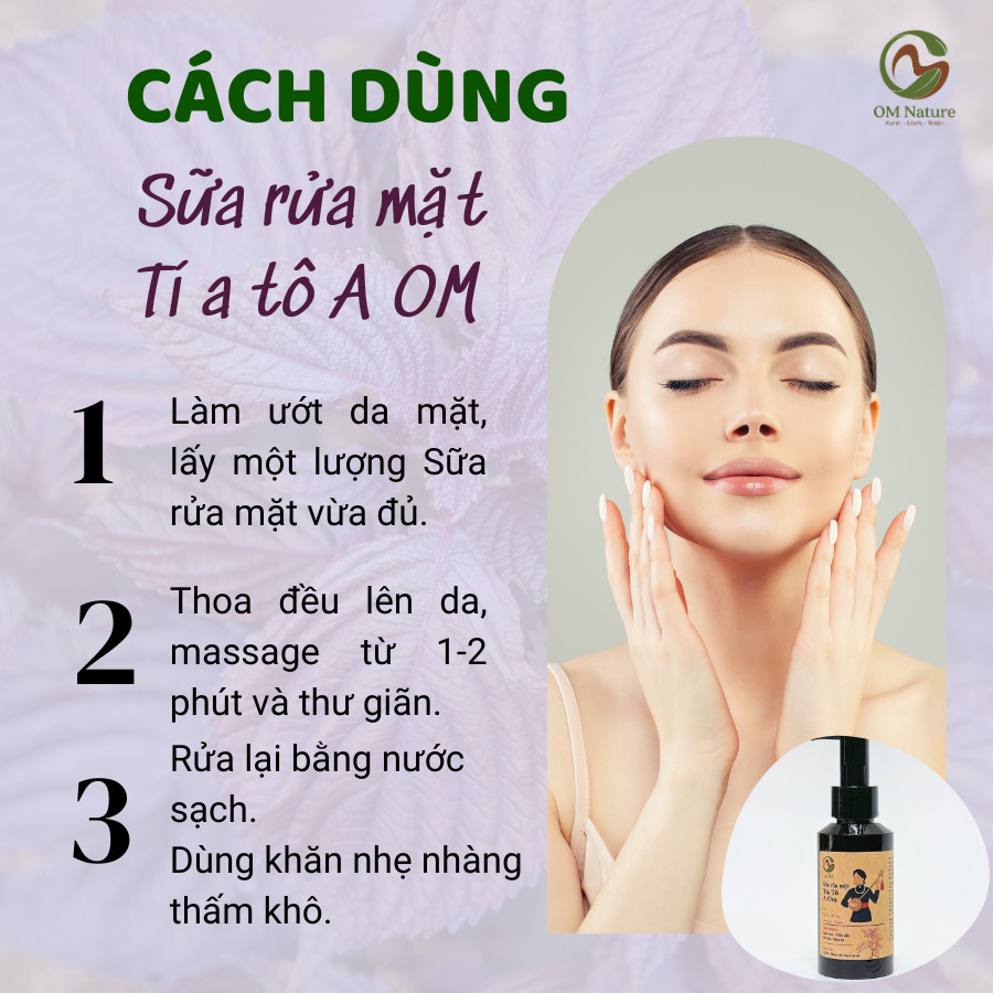 Sữa Rửa Mặt Tía Tô Trắng Da, Giảm Thâm Nám A Om Sapa 100ml