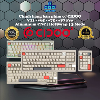 Bàn phím cơ Cidoo V21 - V75 - V75 - V87 pro | Full Nhôm | 3mode | Led RGB | Chính hãng Bh 12 tháng