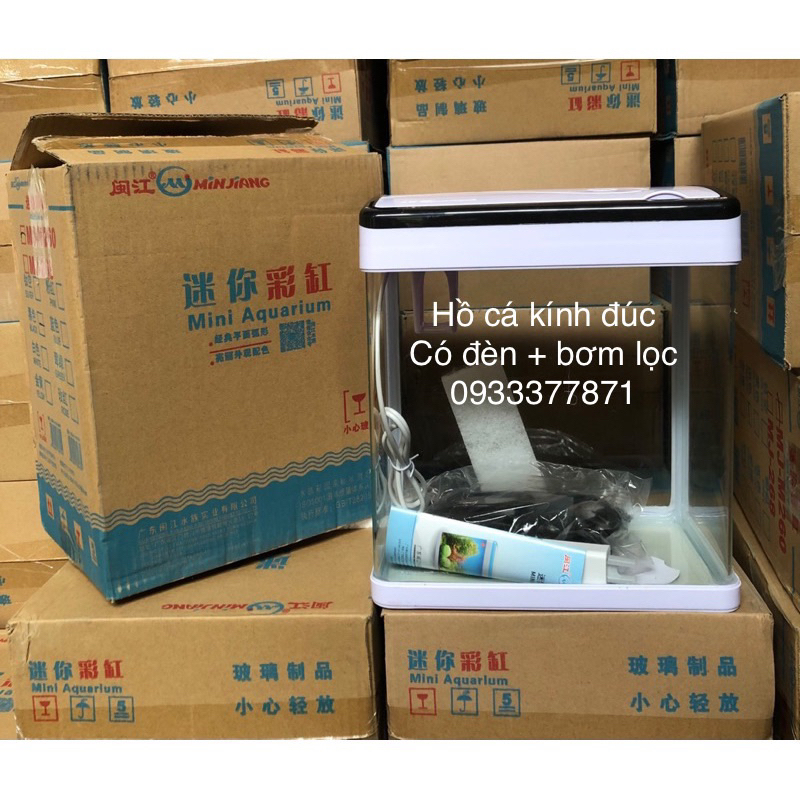 (HOẢ TỐC HCM) Hồ cá kính đúc có nắp đèn lọc MJ 260 | MJ-360 | MJ-460 | MJ 560 đầy đủ phụ kiện đèn và bơm lọc