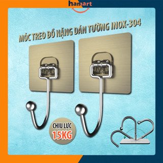  BẢN LỚN Móc Inox Dán Tường Chịu Lực 15KG Hamart Móc Treo Đồ Nặng Dán Tường Chất Lượng Cao 