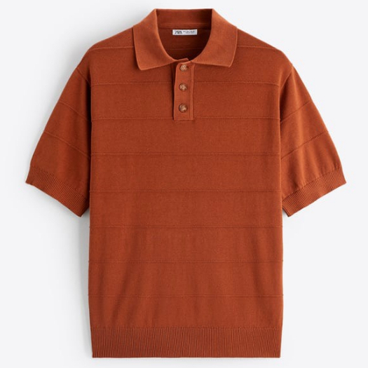 Áo polo nam Zara authentic TEXTURED KNIT size L