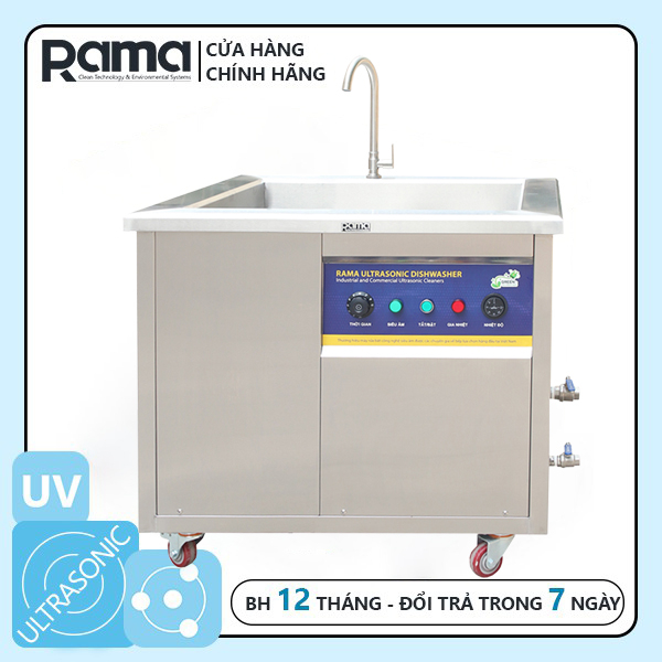 Máy rửa bát công nghiệp sóng siêu âm cho nhà hàng Rama RB800, công suất 1.5kW, dung tích 108L - Hàng chính hãng