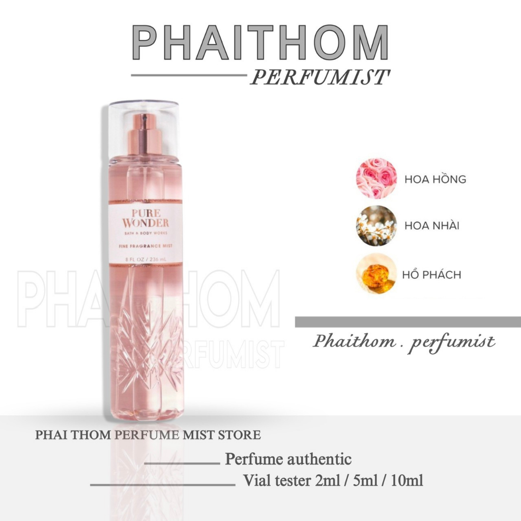 🌟 𝐏𝐇𝐀𝐈𝐓𝐇𝐎𝐌 🌟  Xịt thơm toàn thân mùi Pure Wonder 𝙗𝙖𝙩𝙝 𝙗𝙤𝙙𝙮 𝙬𝙤𝙧𝙠𝙨 30ml 🌟
