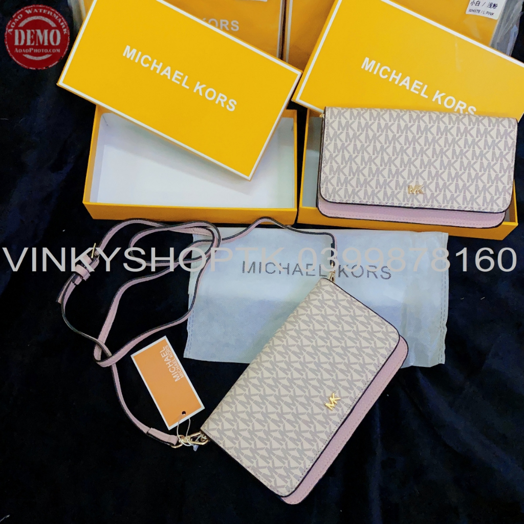 TÚI VÍ MK CẦM TAY KHOÁ ZIPPY ĐÔI FULLBOX PHỐI MÀU FULLBOX