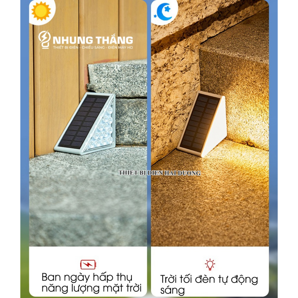 Đèn LED Hắt Chân Cầu Thang MT-30645 - Sử Dụng Năng Lượng Mặt Trời - Chống Nước IP65 -  Bảo Hành 1 Năm