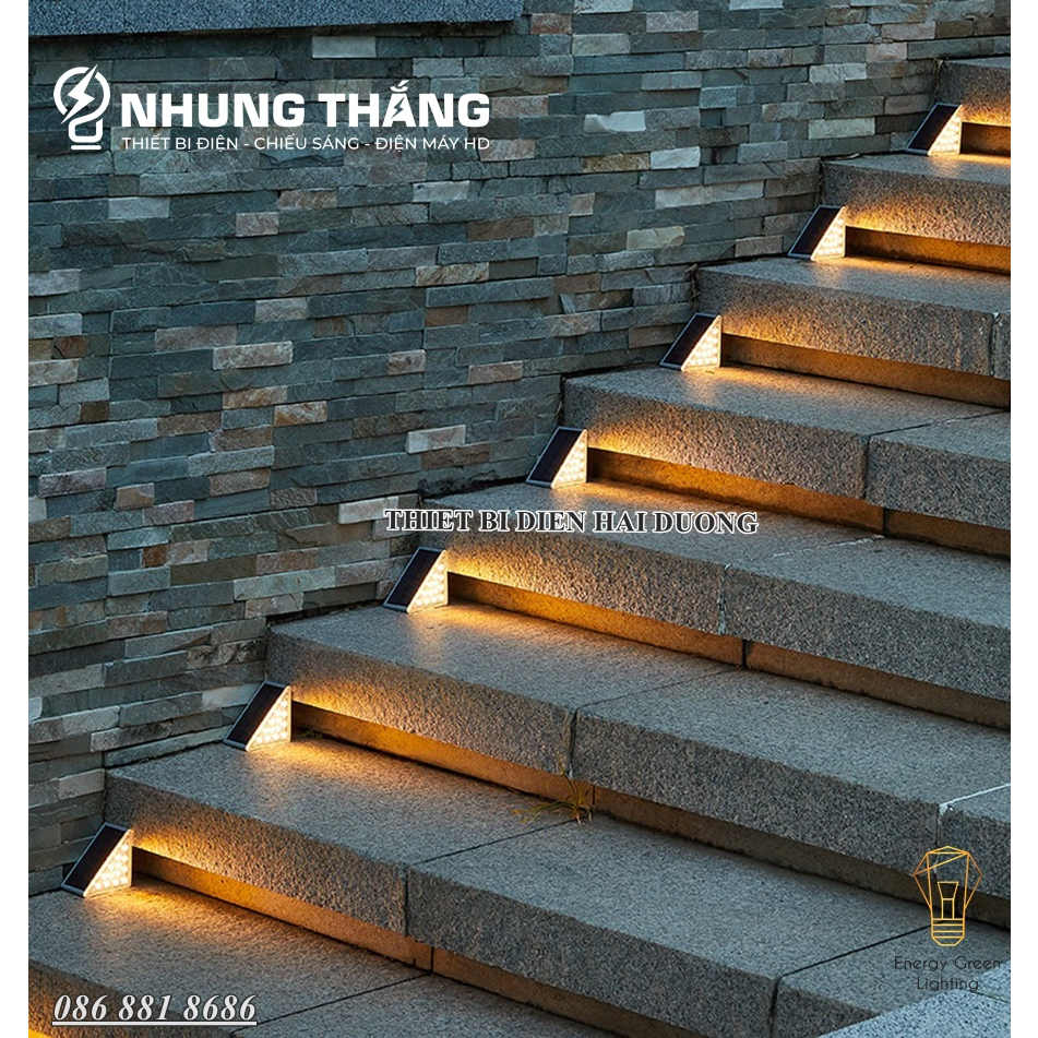 Đèn LED Hắt Chân Cầu Thang MT-30645 - Sử Dụng Năng Lượng Mặt Trời - Chống Nước IP65 -  Bảo Hành 1 Năm