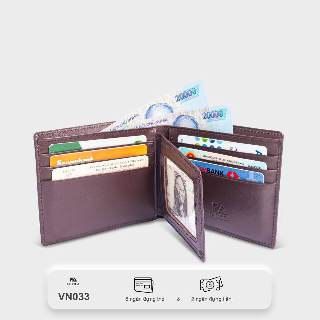 Ví da bò thật nhiều ngăn đựng thẻ FA DO DA VN033