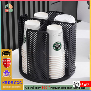 Kệ để cốc, ly nhựa, đựng trà sữa xoay tròn 360 độ đa năng nhựa ABS cao cấp.，Kệ ly nhựa, đựng trà sữa chất liệu nhựa PS