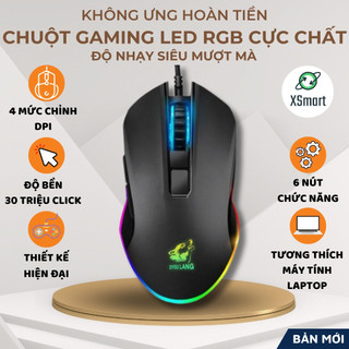 Chuột Máy Tính Free Wolf V1 LED RGB Chơi Game Tự Động Đổi Màu Cực Đẹp - XSmart