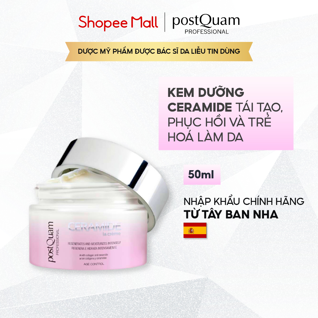 Kem Dưỡng Ceramide Tái Tạo, Phục Hồi Và Trẻ Hoá Da, Mờ Đốm Thâm POSTQUAM Ceramide Regenerating Night Cream 50ml Q99