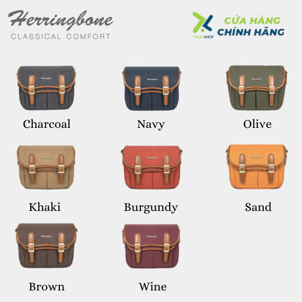 Túi đựng máy ảnh phong cách thanh lịch Hàn Quốc Herringbone Maniere Small / Medium / Large nhiều màu sắc