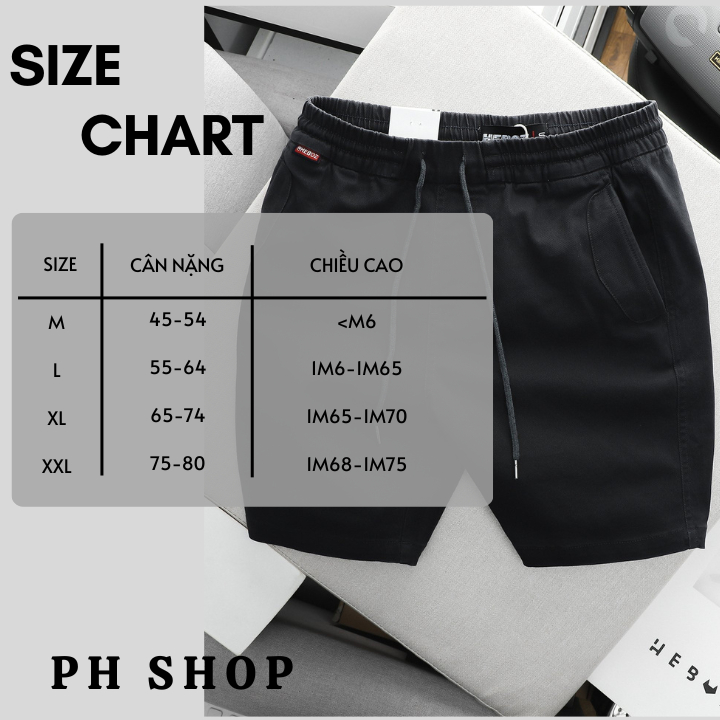 Quần short nam PHshop204 - quần đùi nam thể thao năng động vải kaki co dãn