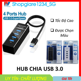 Hub USB 3.0 Chia 4 cổng, tốc độ cao -Có ĐÈN LED- HÀNG CHÍNH HÃNG -Cổng chia USB Cao Cấp