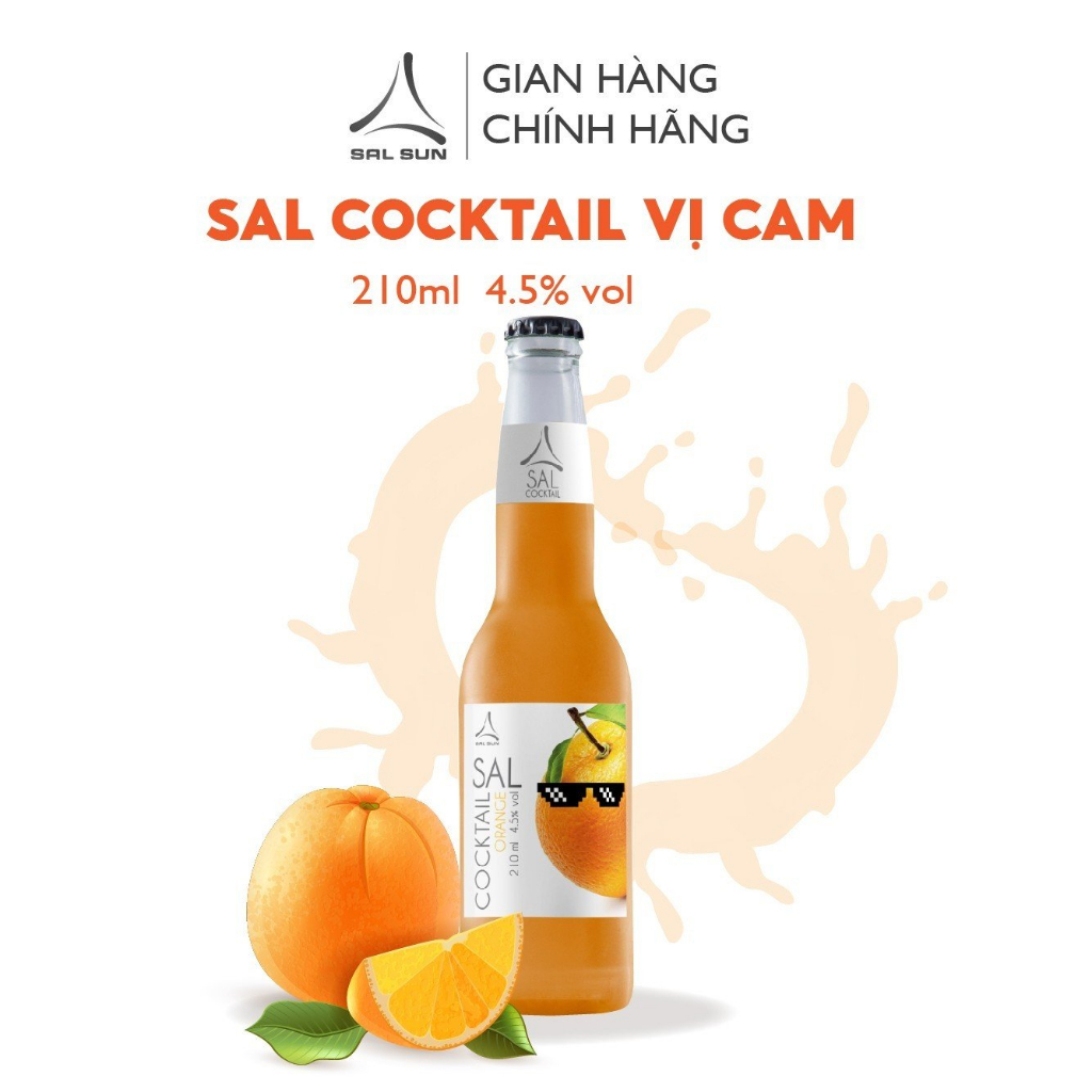 Thùng 6 chai SAL COCKTAIL ORANGE Cocktail hoa quả vị cam 210ml/chai