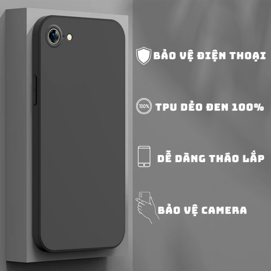 Ốp Lưng Điện Thoại cạnh vuông cho OPPO A5S / A12 / A7/ F9 | ỐP TPU TRƠN BẢO VỆ CAM TOÀN DIỆN