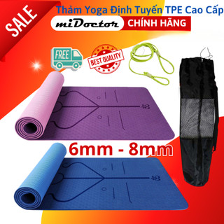 Thảm Tập Yoga Định Tuyến 2 Lớp miDoctor + Bao Đựng Thảm Tập Yoga Định Tuyến + Dây Buộc Thảm Tập Yoga (màu ngẫu nhiên)