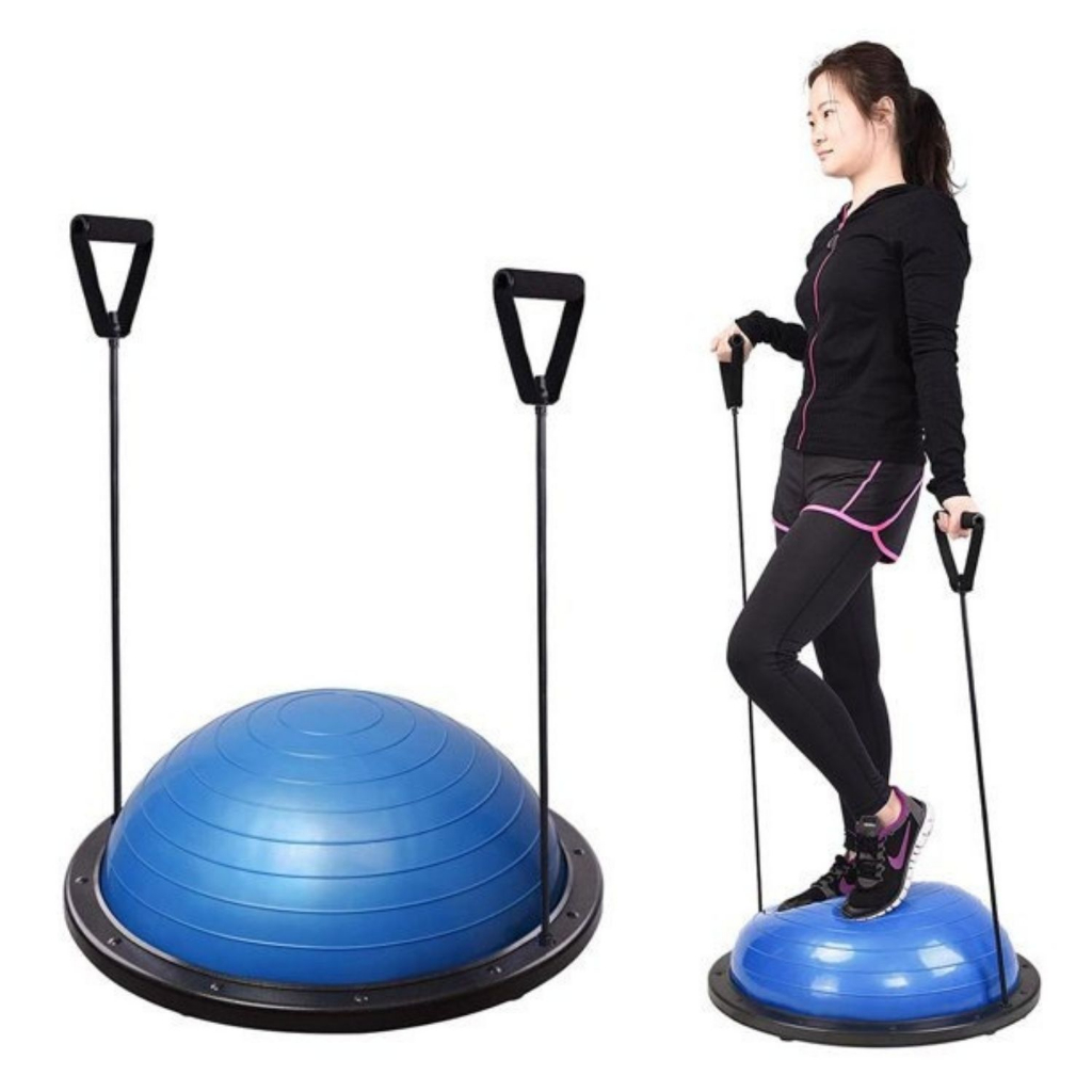 Bóng Tập Cân Bằng Bosu Tập Thể Dục Yoga Tại Nhà Cao Cấp 58Cm Tặng Kèm Bơm Bóng DC0003