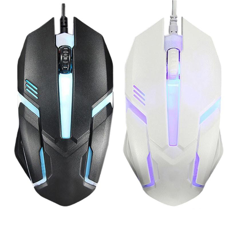 Chuột Gaming White Siêu Bền-Chuột Chơi Game Có Dây 1200 Dpi Kèm Đèn Led Nền