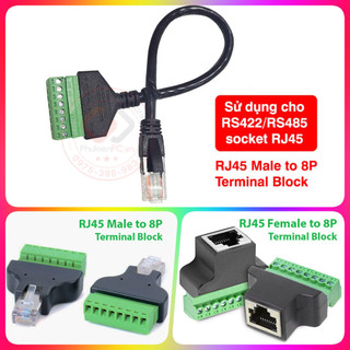 Cáp rj45, đầu giắc rj45 8p8c terminal block bắt vít cho thiết bị công nghệp. chuyển đổi rs232 rs422 rs485 to tcp/ip-wifi