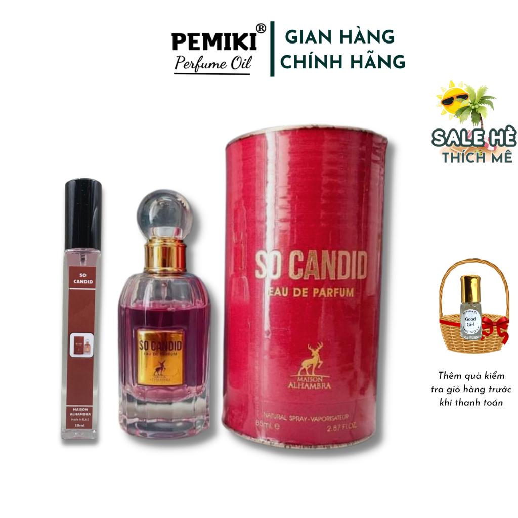 Nước hoa nữ nội địa dubai So Candid EDP 10ml ngọt ngào quyến rũ - PEMIKI Store