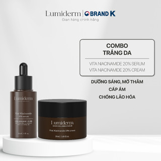 Combo Dưỡng Da x2 Trắng Sáng Lumiderm Vita Niacinamide 20% Cream + Vita Niacinamide 20% Serum