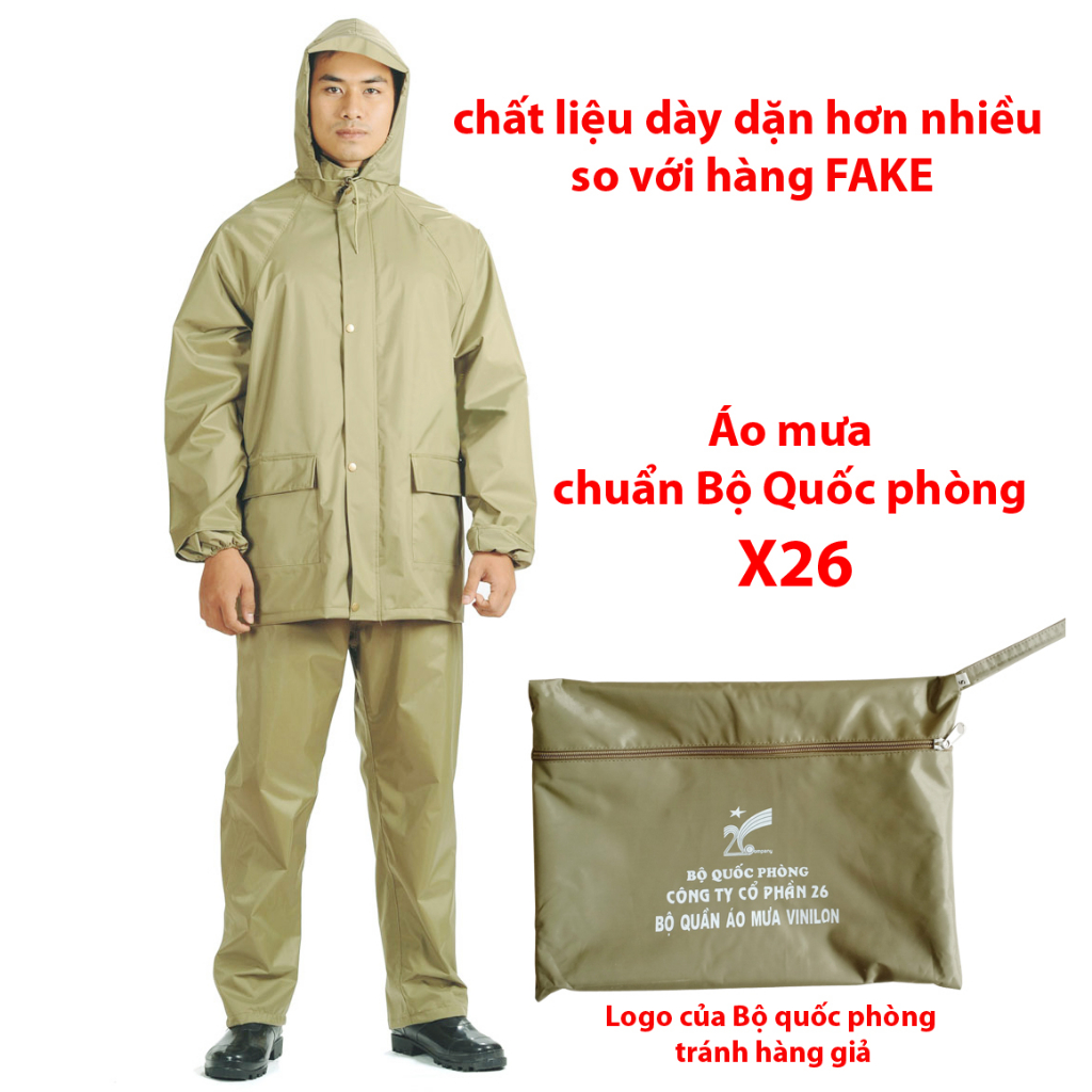 Áo Mưa Măng tô Cục Quân Nhu X26 chuẩn Bộ Quoc Phong - Áo mưa Măng tô hàng cấp phát