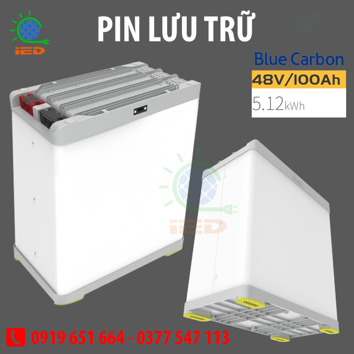 Pin Lưu trữ lithium ion Blue Carbon 48V 100Ah – Điện năng lượng mặt trời, LiFePO4, lithium-ion