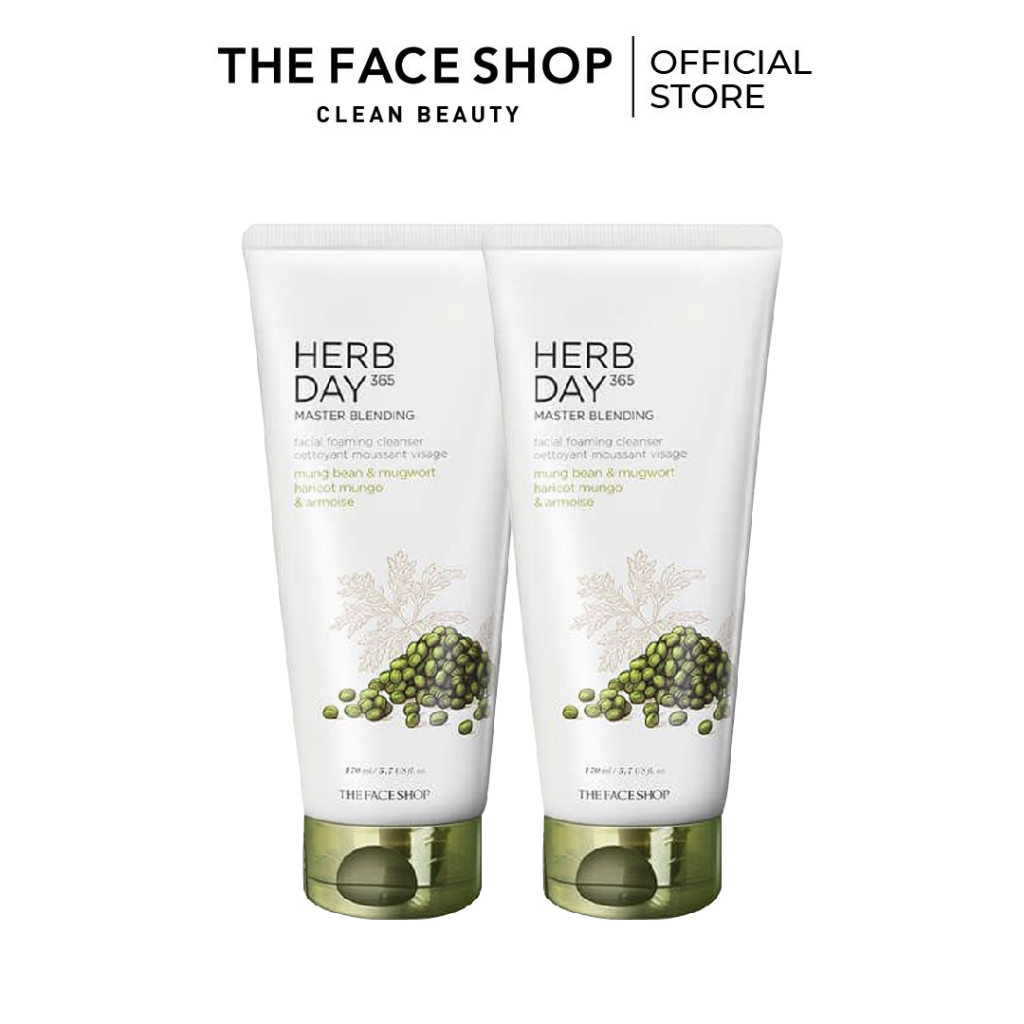 Combo 2 Sữa Rửa Mặt Tạo Bọt THE FACE SHOP Herb Day 365 Master Blending 170ml