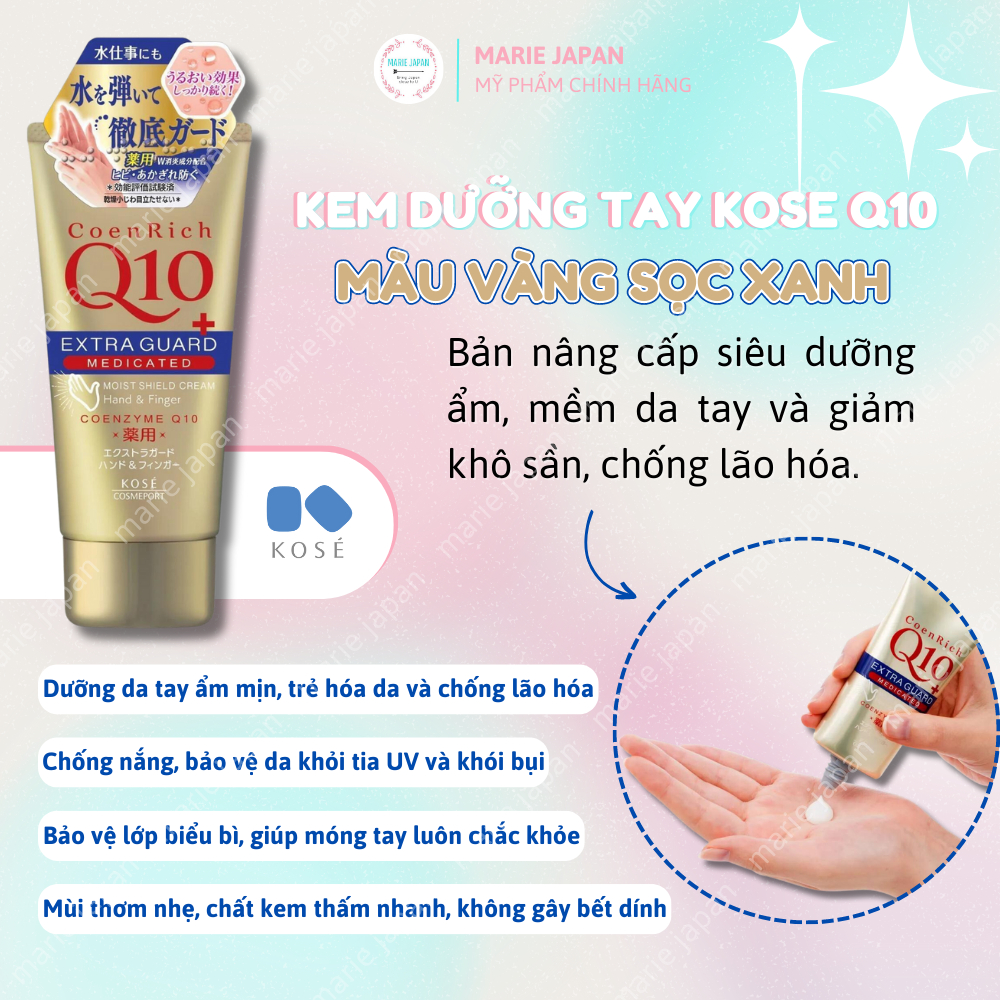 Kem Dưỡng Da Tay Q10 Mềm Mịn Kose Hand Cream Nhật Bản Tuýp 80g