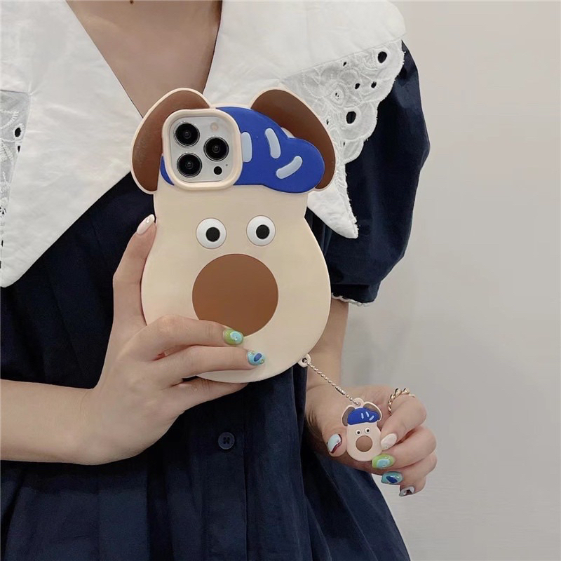 Ốp Cún bơ kèm dây đeo stick siêu đẹp