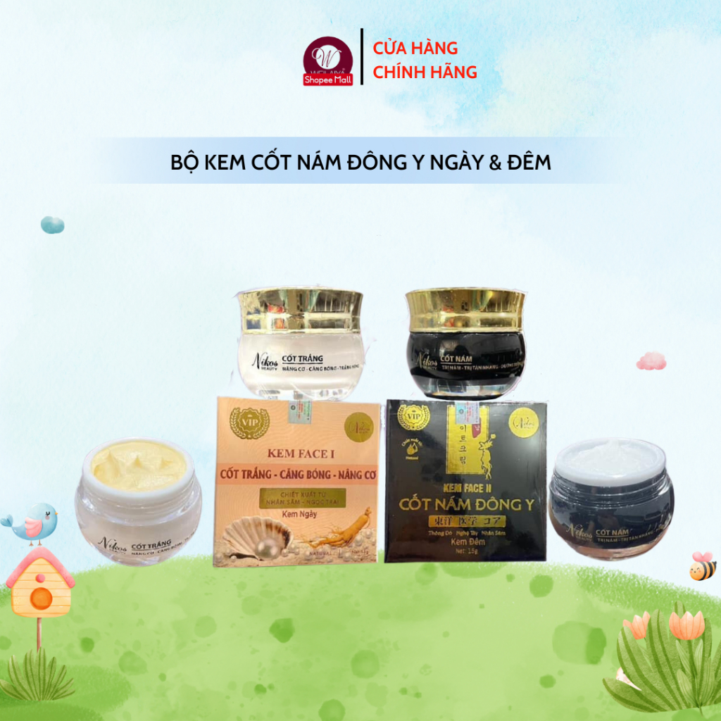 Bộ kem cốt nám Nicos ngừa nám, tàn nhang, mụn, dưỡng trắng da căng mướt và phục hồi da (Hộp lớn)