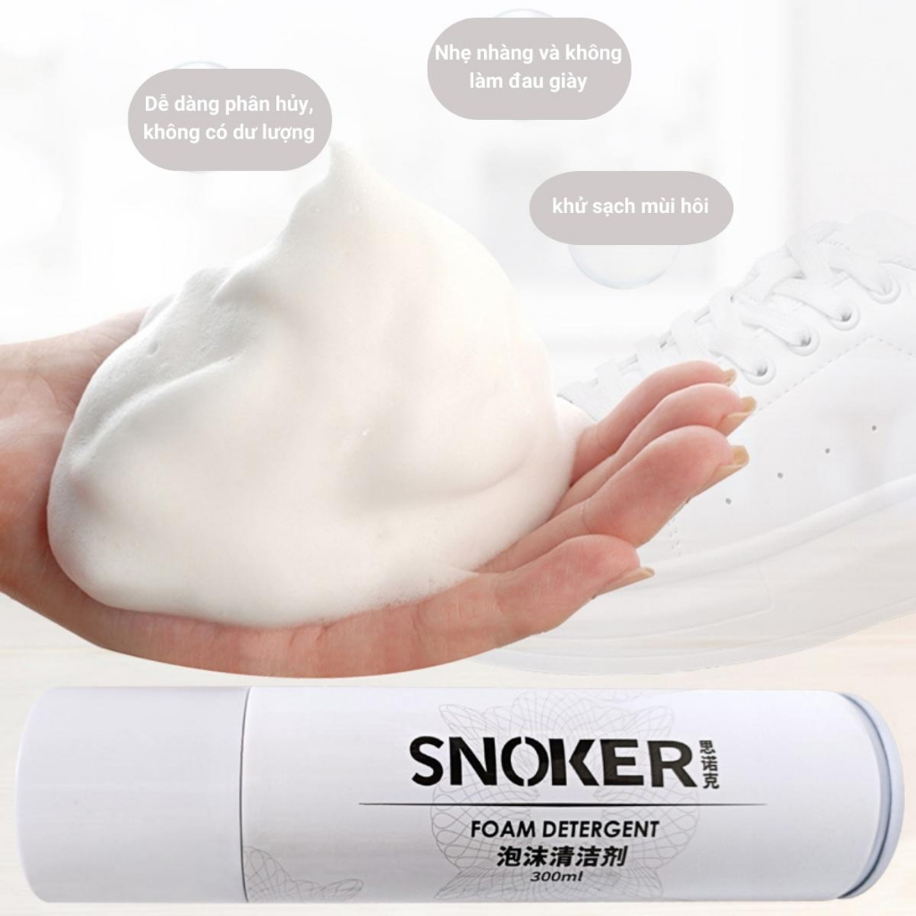 Bình Xịt Giày Tạo Bọt Giặt Khô Giày Dép Bọt Dễ Dàng Phân Hủy Tẩy Sạch Vết Bẩn Cứng Đầu