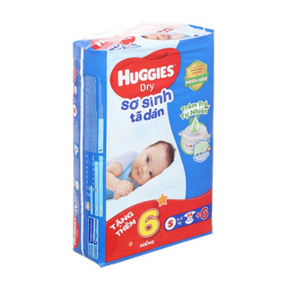 [Tặng Thêm 6 Miếng] Tã Dán Sơ Sinh Huggies Dry Size S - Gói 54 Miếng