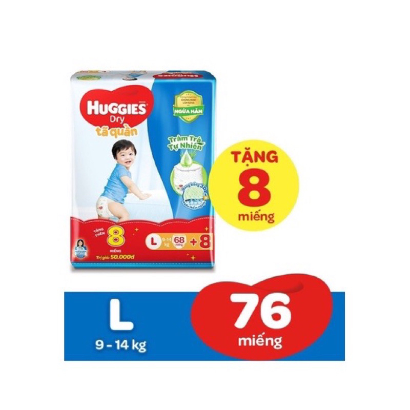 Tã quần huggies M74/ L68/ XL62/ XXL56 - M76/L68/XL62/XXL56