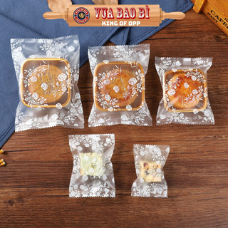 Túi đựng trà, bánh kẹo họa tiết bông hồng trắng, 100c/1sp - VUA BAO BÌ