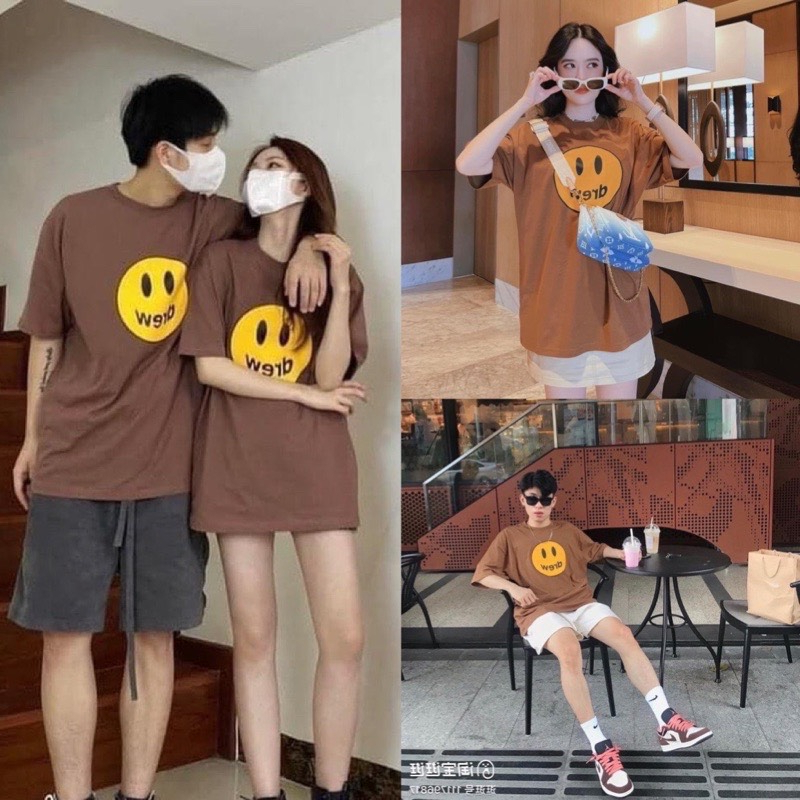 Áo thun Dreww drew sẵn 8 màu   Size S M L, Chất 100% Cotton, Bo cổ sắc nét Dày Dặn