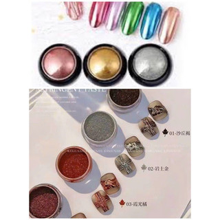 Bột tráng gương nail trang trí móng nhiều màu sắc