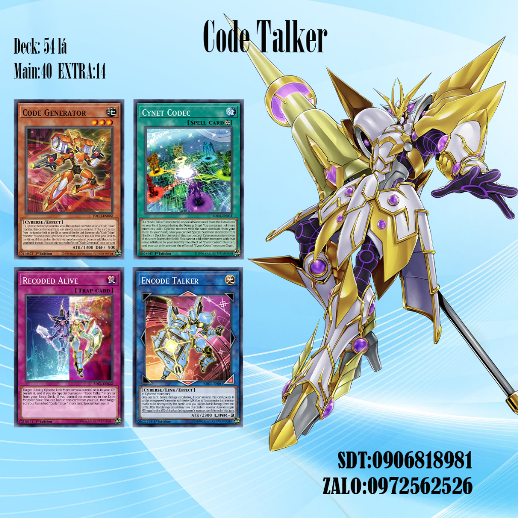 Bài YuGiOh - Bộ 54 lá bài Code talker - Code talker Deck - Card Game VN Giá Rẻ
