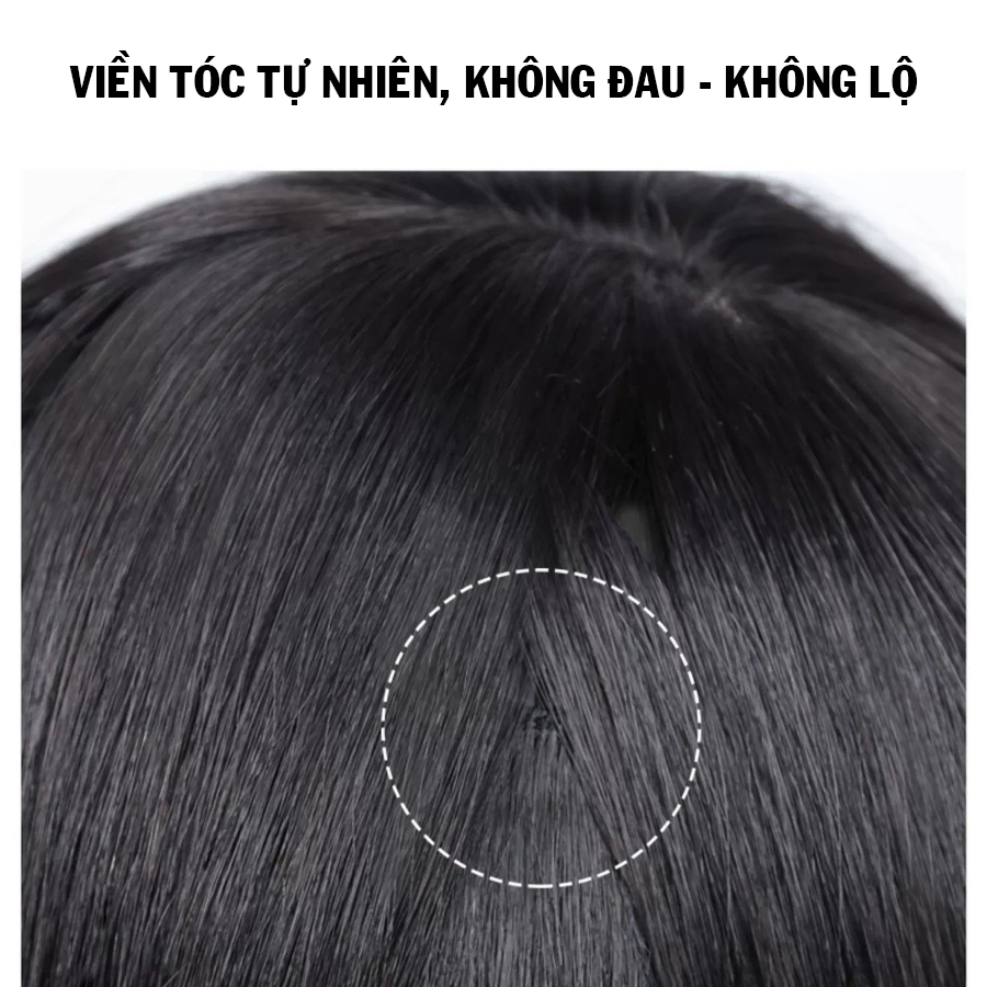 Tóc Giả Kẹp Phím, Tóc Kẹp Dải Xoăn Sóng Nước 60cm