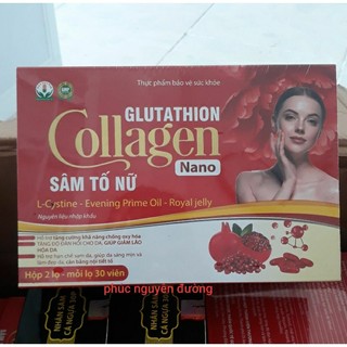Glutathion Collagen Nano - Sâm tố nữ hỗ trợ đẹp da 2 lọ x 30 viên