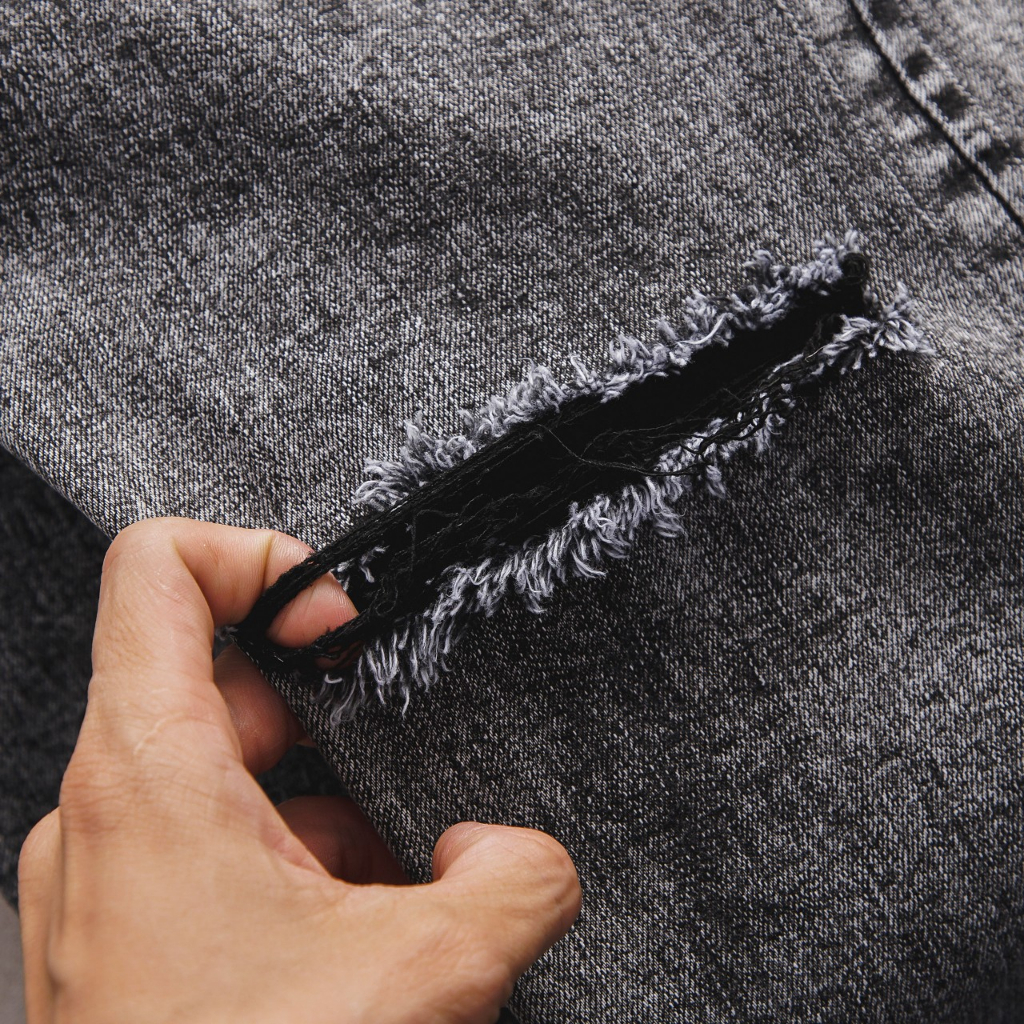 Quần jean dài tông xám rách thời trang bigsize nam cỡ đại 140kg - mã 122