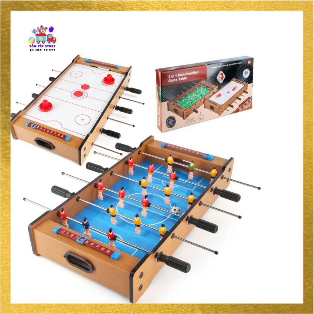 Tặng 2 bóng - Bàn bi lắc khúc côn cầu 2in1, bàn bi lắc mini