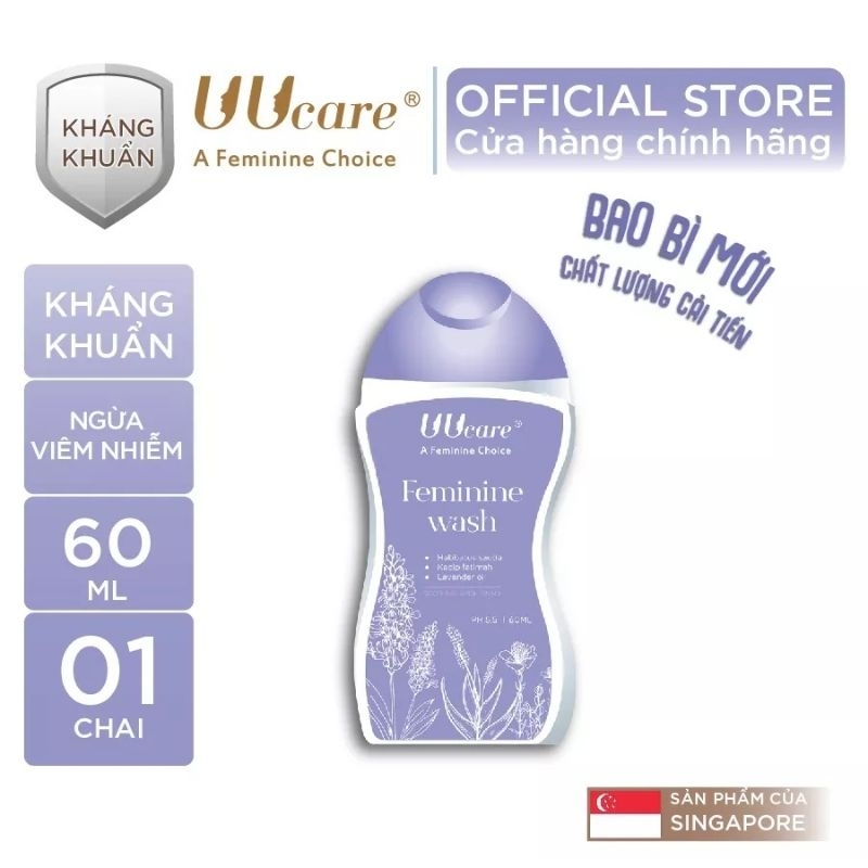 Nước vệ sinh phụ nữ chính hãng UUcare làm sạch vùng kín 60ML UC001